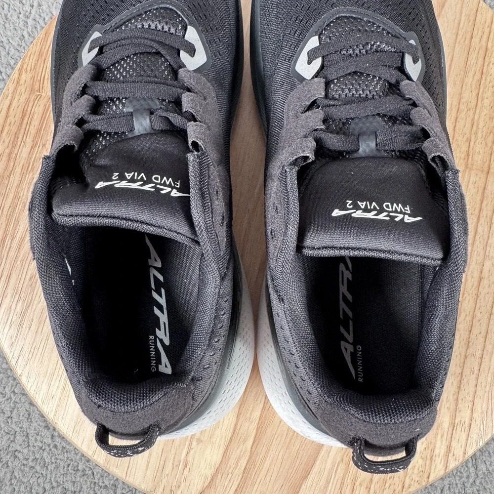 Altra FWD Via 2 Women 10.5 Black Road Running Shoes 4mm Drop Sneaker AL0A85TW010